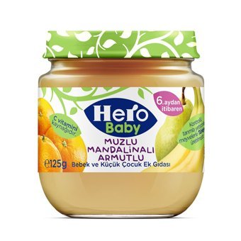 Hero Baby Glutensiz Muzlu Mandalinalı Kavanoz Maması 4x125 gr