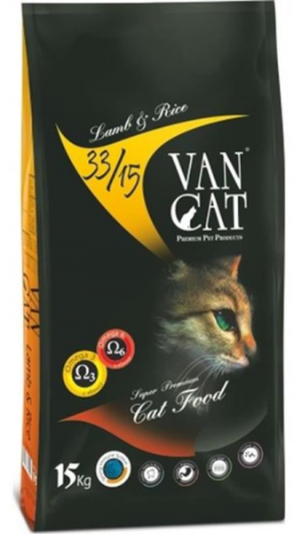 Vancat Kuzu Etli Pirinçli Tahıllı Yetişkin Kuru Kedi Maması 15 kg