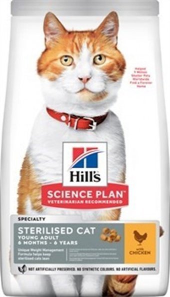 Hill's Tavuklu Kısırlaştırılmış Tahıllı Yetişkin Kuru Kedi Maması 15 kg