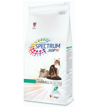 Spectrum Hairball 34 Tavuklu Tahıllı Yetişkin Kuru Kedi Maması 2 kg