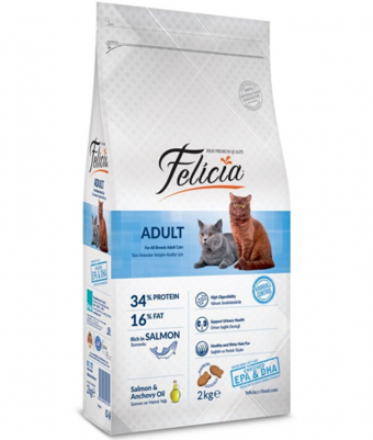 Felicia Somonlu Tahıllı Yetişkin Kuru Kedi Maması 2 kg