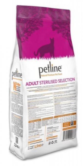 Petline Natural Premium Tavuklu Kısırlaştırılmış Tahıllı Yetişkin Kuru Kedi Maması 1.5 kg