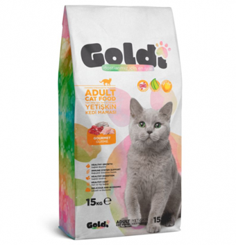 Goldi Balıklı Etli Tavuklu Yetişkin Kuru Kedi Maması 15 kg