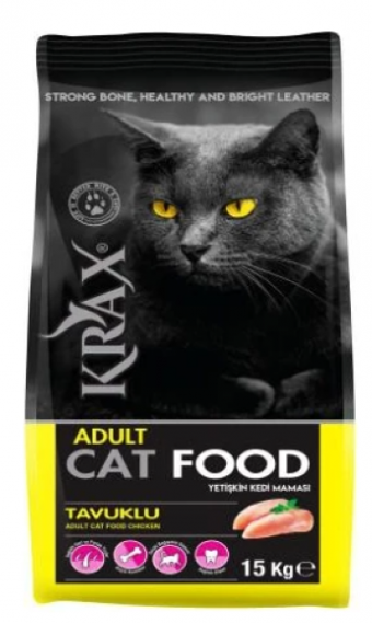 Krax Tavuklu Tahıllı Yetişkin Kuru Kedi Maması 15 kg
