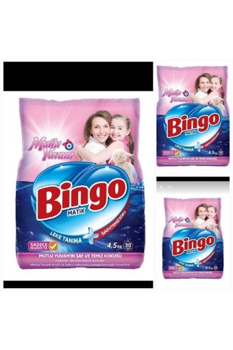 Bingo Matik Konsantre Renkliler ve Beyazlar İçin 90 Yıkama Toz Deterjan 3x4.5 kg