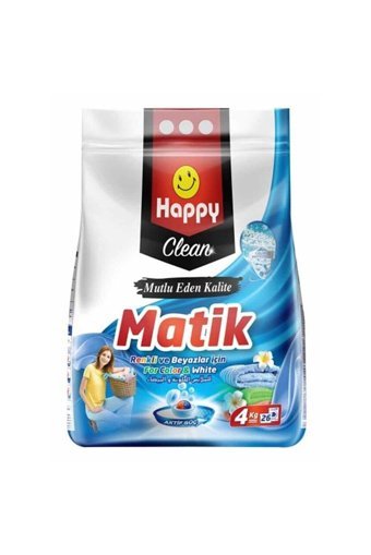 Happy Clean Matik Renkliler ve Beyazlar İçin 26 Yıkama Toz Deterjan 4 kg