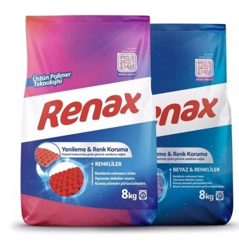 Renax Renkliler İçin 128 Yıkama Toz Deterjan 8 kg
