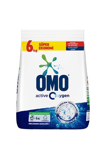 Omo Active Oksijen Beyazlar İçin 40 Yıkama Toz Deterjan 6 kg