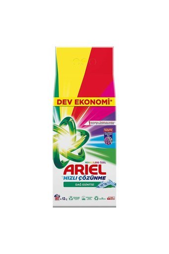 Ariel Dağ Esintisi Renkliler İçin 80 Yıkama Toz Deterjan 12 kg