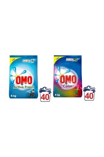 Omo Matik Renkliler ve Beyazlar İçin 80 Yıkama Toz Deterjan 2x6 kg