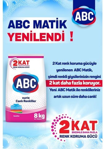ABC Matik Renkliler İçin 53 Yıkama Toz Deterjan 8 kg