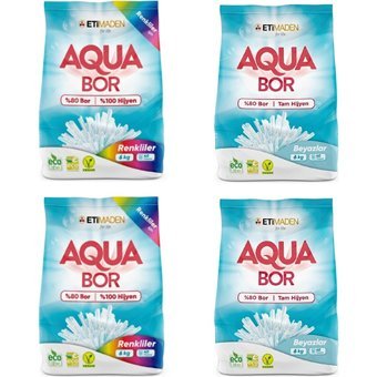 Eti Maden Aqua Bor Renkliler ve Beyazlar İçin 160 Yıkama Toz Deterjan 4x6 kg