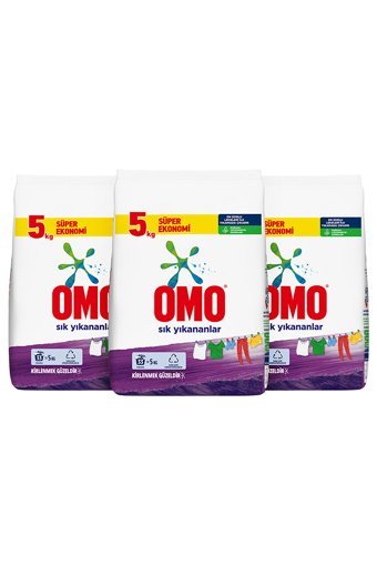 Omo Renkliler ve Beyazlar İçin 99 Yıkama Toz Deterjan 3x5 kg