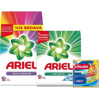 Ariel Renkliler ve Beyazlar İçin 72 Yıkama Toz Deterjan 11 kg