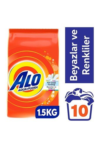 Alo Kar Çiçeği Ferahlığı Renkliler ve Beyazlar İçin 10 Yıkama Toz Deterjan 1.5 kg