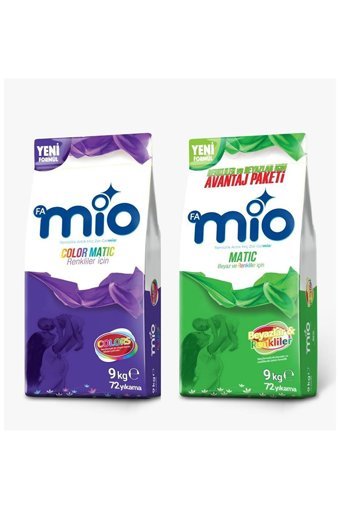 Mio Matik Renkliler ve Beyazlar İçin 144 Yıkama Toz Deterjan 2x9 kg