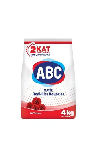 Abc Matik Gül Tutkusu Renkliler ve Beyazlar İçin 104 Yıkama Toz Deterjan 4x4 kg