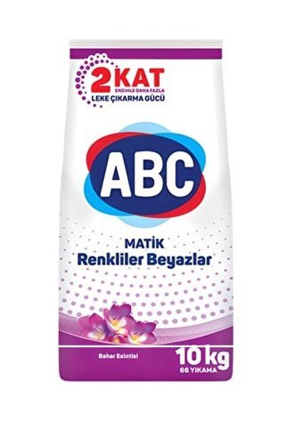 Abc Matik Bahar Esintisi Renkliler ve Beyazlar İçin 66 Yıkama Toz Deterjan 10 kg