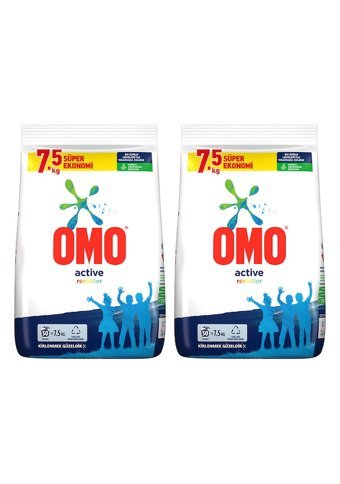 Omo Active Fresh Renkliler İçin 100 Yıkama Toz Deterjan 2x7.5 kg