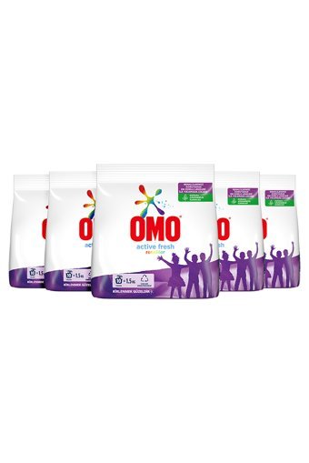 Omo Active Fresh Renkliler İçin 50 Yıkama Toz Deterjan 5x1.5 kg