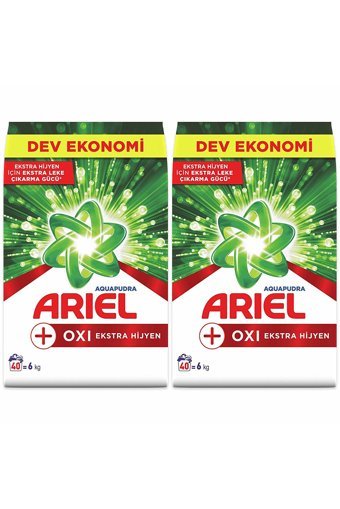 Ariel Oxi Aqua Pudra Beyazlar İçin 80 Yıkama Toz Deterjan 2x6 kg