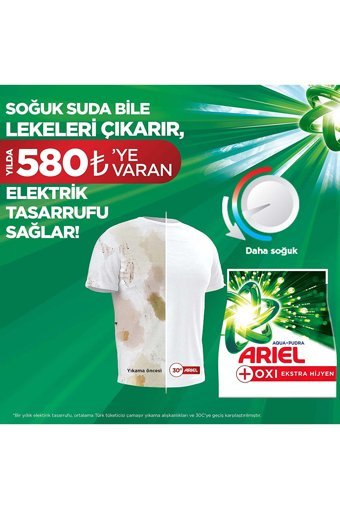 Ariel Oxi Aqua Pudra Beyazlar İçin 80 Yıkama Toz Deterjan 2x6 kg