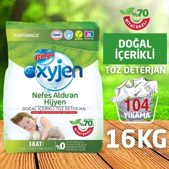 Bingo Oksijen Renkliler ve Beyazlar İçin 104 Yıkama Toz Deterjan 4x4 kg