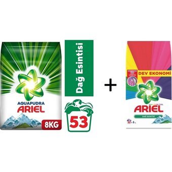 Ariel Dağ Esintisi Renkliler ve Beyazlar İçin 106 Yıkama Toz Deterjan 2x8 kg