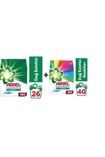 Ariel Aqua Pudra Renkliler ve Beyazlar İçin 66 Yıkama Toz Deterjan 10 kg