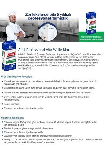 Ariel Matik Whitemax Beyazlar İçin 200 Yıkama Toz Deterjan 2x15 kg