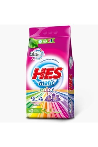 Hes Matik Renkliler İçin 216 Yıkama Toz Deterjan 3x9 kg