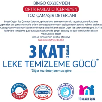 Bingo Renkliler ve Beyazlar İçin 33 Yıkama Toz Deterjan 5 kg