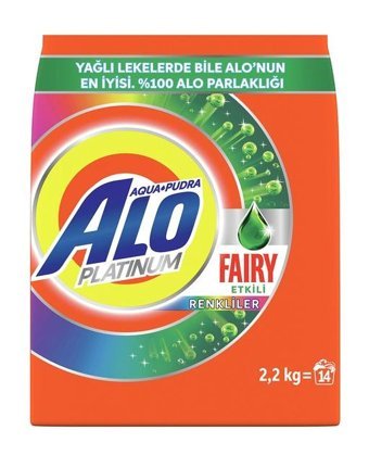 Alo Platinum Aqua Pudra Renkliler İçin 14 Yıkama Toz Deterjan 2.2 kg