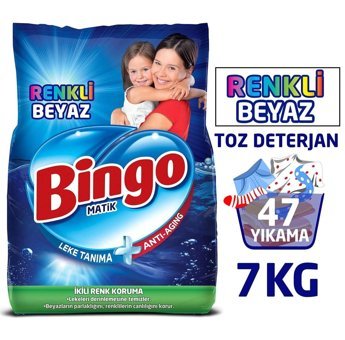 Bingo Matik Renkliler ve Beyazlar İçin 47 Yıkama Toz Deterjan 6 kg