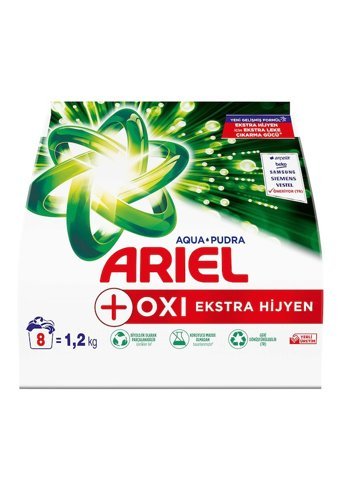 Ariel Oxi Aqua Pudra Beyazlar İçin 8 Yıkama Toz Deterjan 1.2 kg