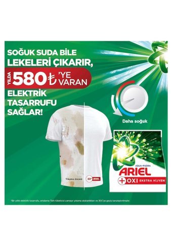 Ariel Oxi Aqua Pudra Beyazlar İçin 8 Yıkama Toz Deterjan 1.2 kg