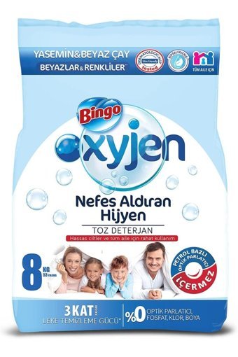 Nck Oksijen Renkliler ve Beyazlar İçin 53 Yıkama Toz Deterjan 8 kg