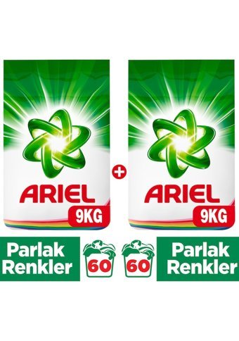 Ariel Renkliler İçin 120 Yıkama Toz Deterjan 2x9 kg