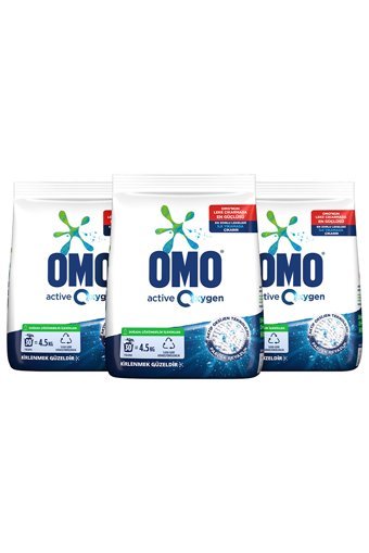 Omo Active Oksijen Beyazlar İçin 90 Yıkama Toz Deterjan 3x4.5 kg