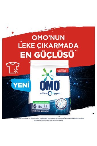 Omo Active Oksijen Beyazlar İçin 90 Yıkama Toz Deterjan 3x4.5 kg