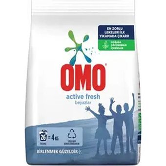 Omo Active Fresh Beyazlar İçin 26 Yıkama Toz Deterjan 4 kg