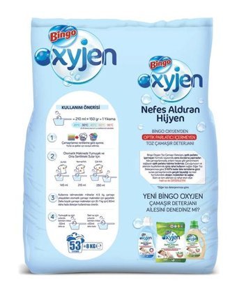 Bingo Matik Oxyjen Renkliler ve Beyazlar İçin 106 Yıkama Toz Deterjan 2x8 kg