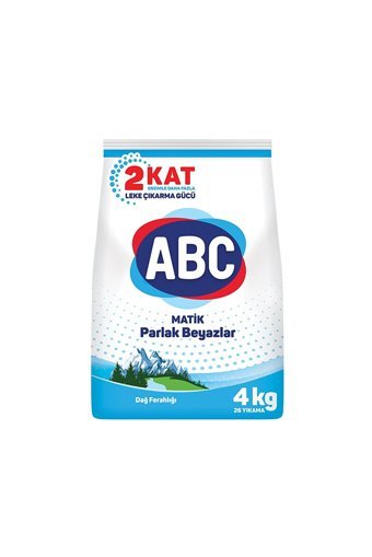 Abc Matik Dağ Ferahlığı Beyazlar İçin 26 Yıkama Toz Deterjan 4 kg