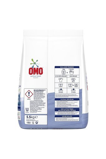 Omo Active Fresh Beyazlar İçin 144 Yıkama Toz Deterjan 4x5.5 kg