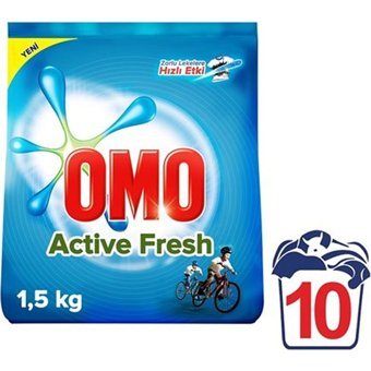 Omo Matik Active Fresh Beyazlar İçin 90 Yıkama Toz Deterjan 9x1.5 kg