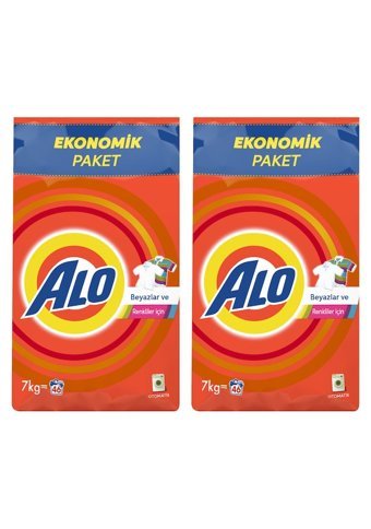 Alo Renkliler ve Beyazlar İçin 92 Yıkama Toz Deterjan 2x7 kg