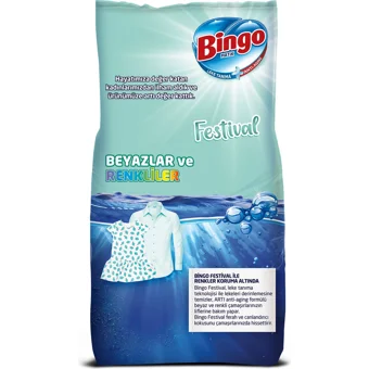 Bingo Matik Festival Renkliler ve Beyazlar İçin 80 Yıkama Toz Deterjan 12 kg