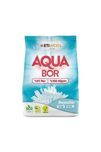 Eti Maden Aqua Bor Beyazlar İçin 104 Yıkama Toz Deterjan 5x4 kg