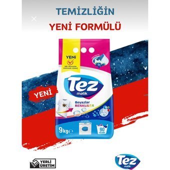 Tex Matik Renkliler ve Beyazlar İçin 90 Yıkama Toz Deterjan 9 kg