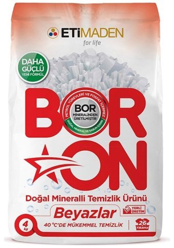 Eti Maden Boron Beyazlar İçin 104 Yıkama Toz Deterjan 4x4 kg